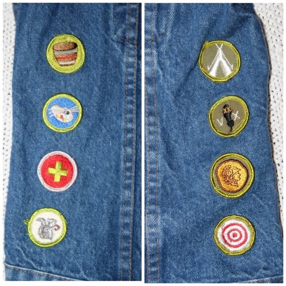 Vintage Levi's Boys scouts Patches Denim Jacket Size 40 cotton Made In USA - Picture 10 of 15